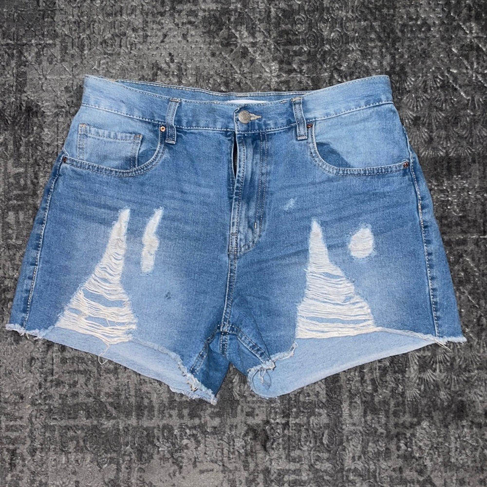 Blue denim short